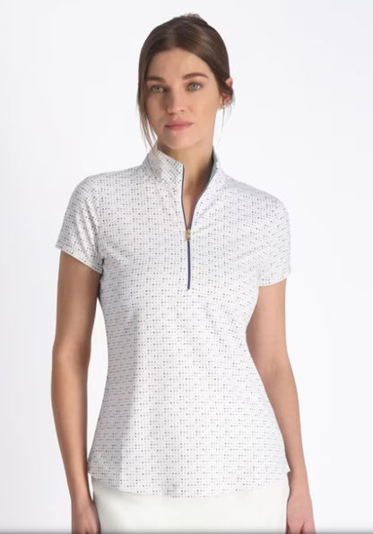 Fairway & Greene SWEETSPOT MAYA ZIP MOCK SHORT SLEEVE