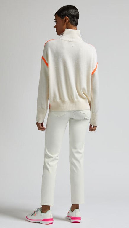 G/FORE APPAREL MERINO WOOL CONTRAST STRIPE TURTLENECK SWEATER