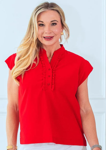 The Bubble Mindy Solid Short Sleeve Top (Multiple Colors)