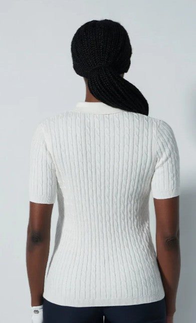 Daily Sports Madelene Core Solids Cable Knit Short Sleeve Polo (Multiple Colors)