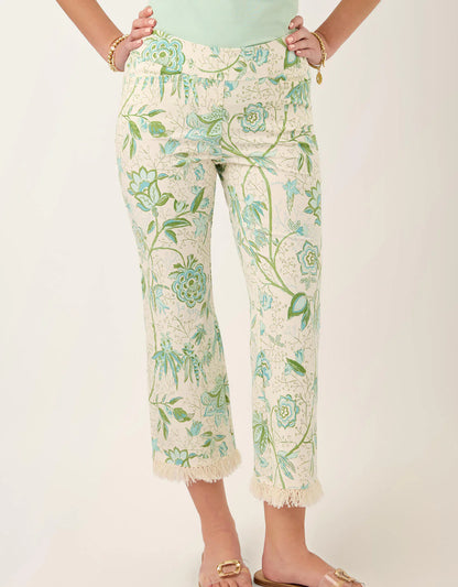 Spartina Maren Fringe Pant Seawall Branches Ankle Pant
