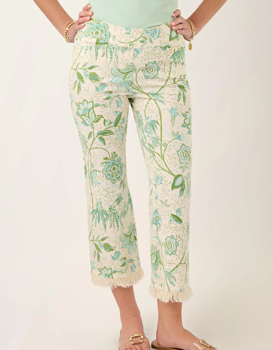 Spartina Maren Fringe Pant Seawall Branches Ankle Pant