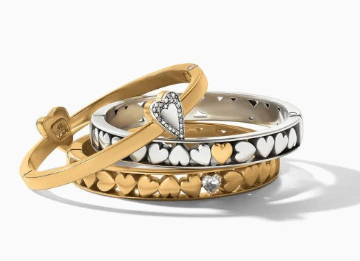 Brighton Mystery Of Love Golden Heart Hinged Bangle