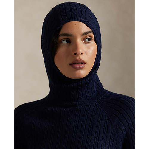 Ralph Lauren RLX LONG-SLEEVE COTTON BLEND CABLE KNIT HOODED SWEATER
