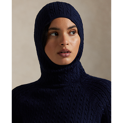 Ralph Lauren RLX LONG-SLEEVE COTTON BLEND CABLE KNIT HOODED SWEATER