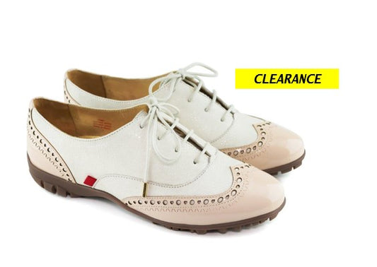 Marc Joseph N.Y.C. Golf Shoe in Cream Glaze/Nude Patent