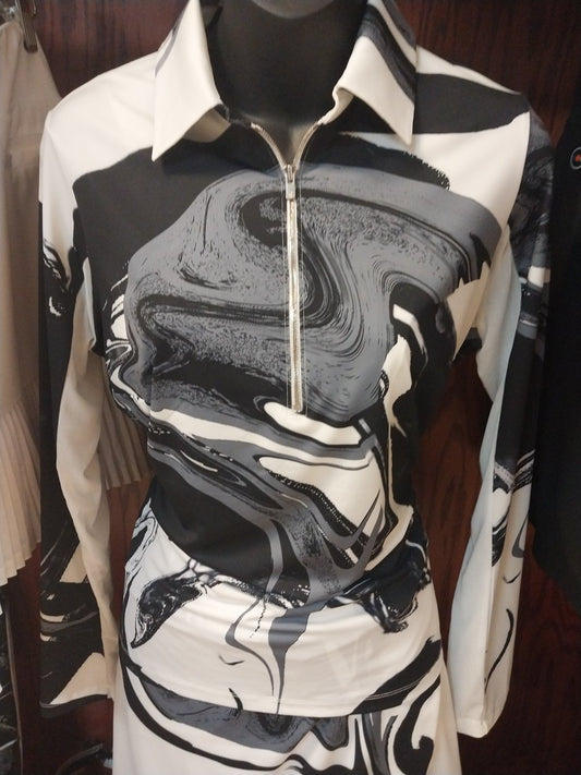 Amy Sport INSPIRE Olivia Long Sleeve Print Top