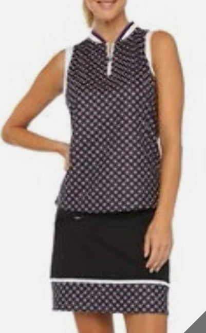 Belyn Key Onyx Orchid Night Contrast Banded Skort 16.5"