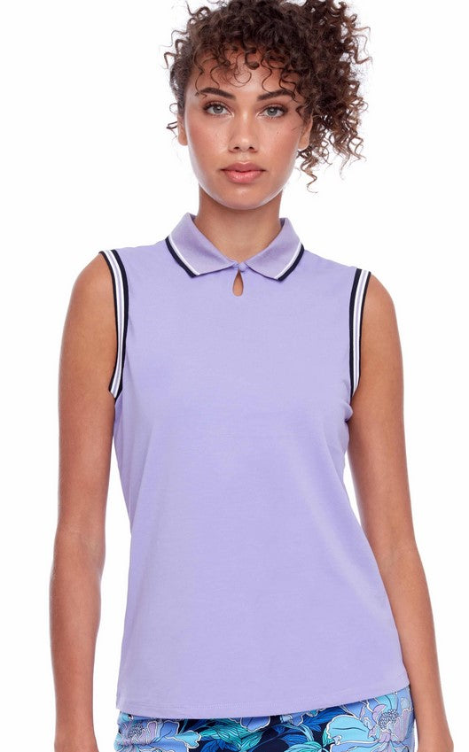 Swing Control PIQUE SLEEVELESS COLLARED TOP