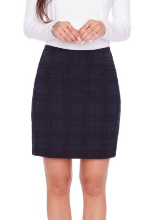 Swing Control PLAID VENTED JACQUARD SKORT 18" (MULTIPLE COLORS)