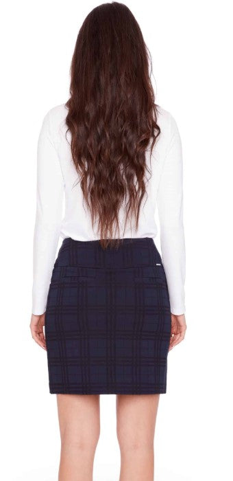 Swing Control PLAID VENTED JACQUARD SKORT 18" (MULTIPLE COLORS)