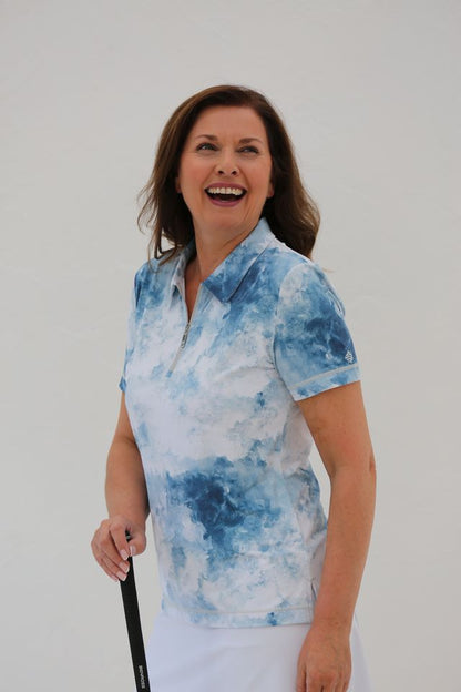 FAMARA CLOUDS Short Sleeve Polo Shirt