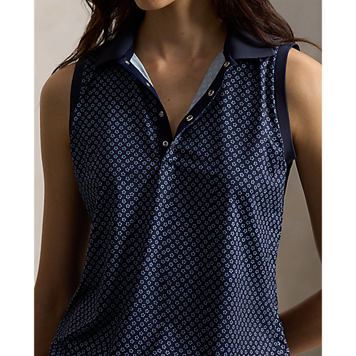 Ralph Lauren RLX SLEEVELESS AIR TECH SLEEVELESS LIGHTWEIGHT AIRFLOW PRINT POLO (TAILORED FIT)