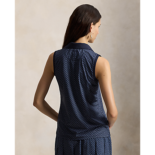 Ralph Lauren RLX SLEEVELESS AIR TECH SLEEVELESS LIGHTWEIGHT AIRFLOW PRINT POLO (TAILORED FIT)