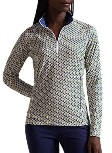 Ralph Lauren RLX LONG-SLEEVE PULLOVER in ABSTRACT GEO LEMON RIND