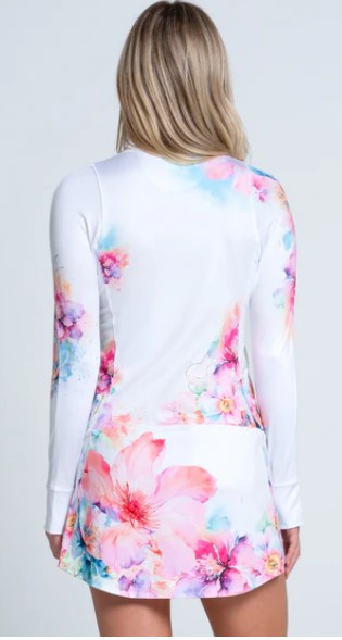 Lucky In Love Painted Floral Long Sleeve Dress