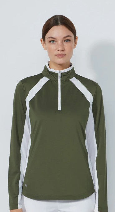 Daily Sports Abstract Fusion Panel Long Sleeve Half Neck Polo (Multiple Colors)