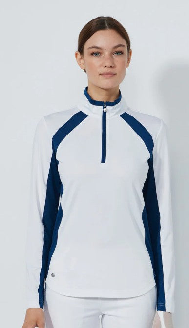 Daily Sports Abstract Fusion Panel Long Sleeve Half Neck Polo (Multiple Colors)