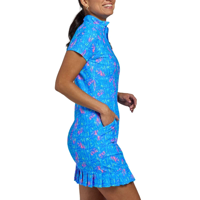 Tzu Tzu PENNIE Capped Sleeve Dress in Leafy
