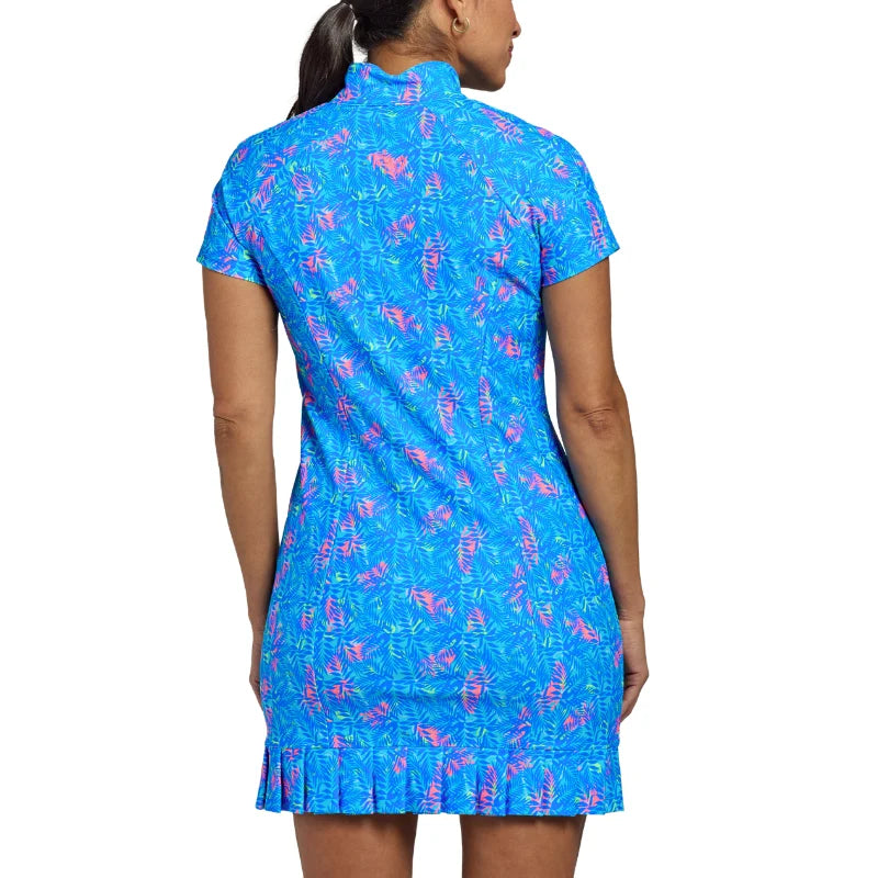 Tzu Tzu PENNIE Capped Sleeve Dress in Leafy