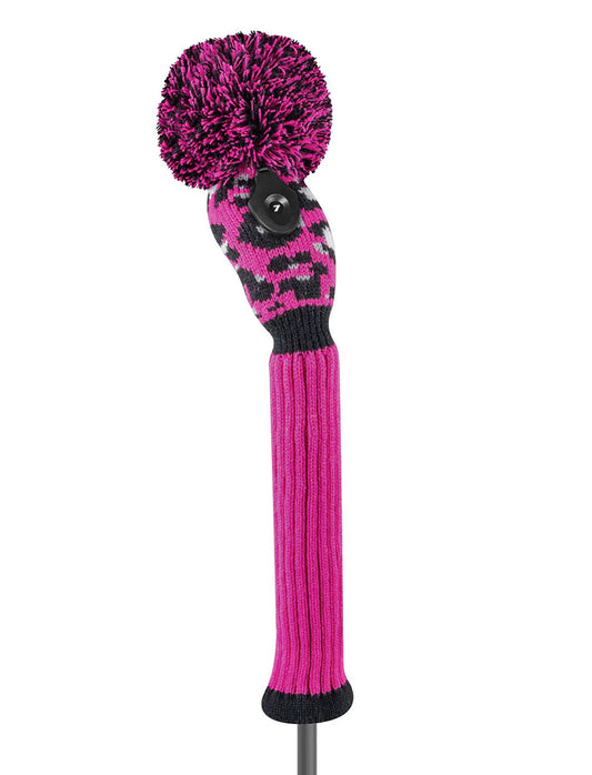 Just4Golf Pink Leopard Knitted Head Covers