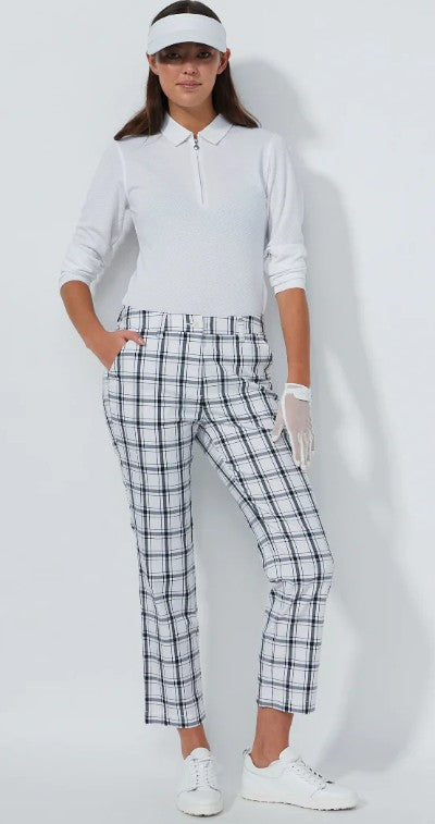 Daily Sports Plaid Black White Ankle Pants 27"