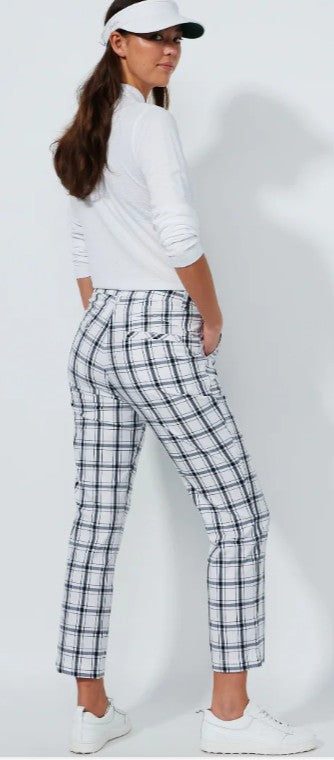 Daily Sports Plaid Black White Ankle Pants 27"