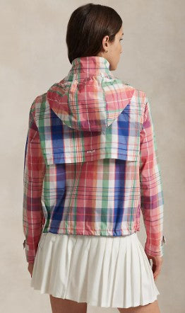 Ralph Lauren RLX Plaid Packable Hooded Rain Jacket