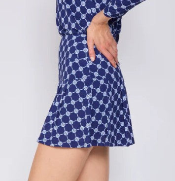G Lifestyle Pleat Skort 13.5" in Navy Lifestyle Geo