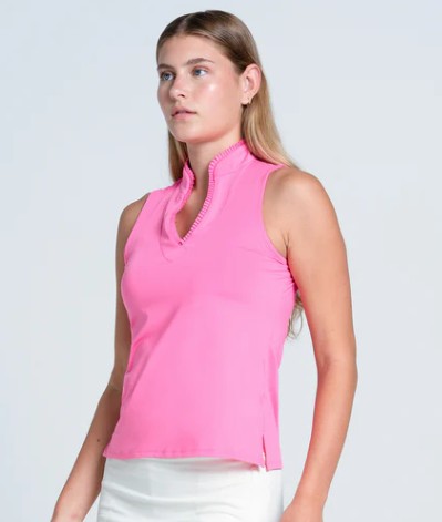 Lucky in Love Pleated Placket Sleeveless (Multiple Colors)