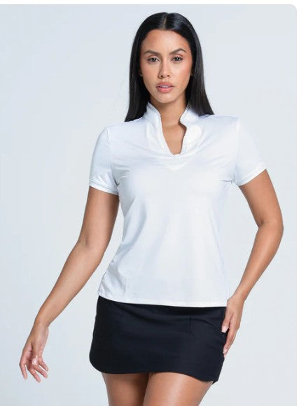 Lucky in Love Pleated Placket Short Sleeve (Multiple Colors)