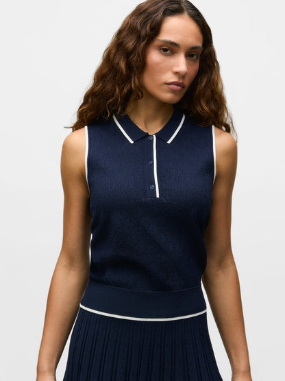 GREYSON Pointelle Sleeveless Polo