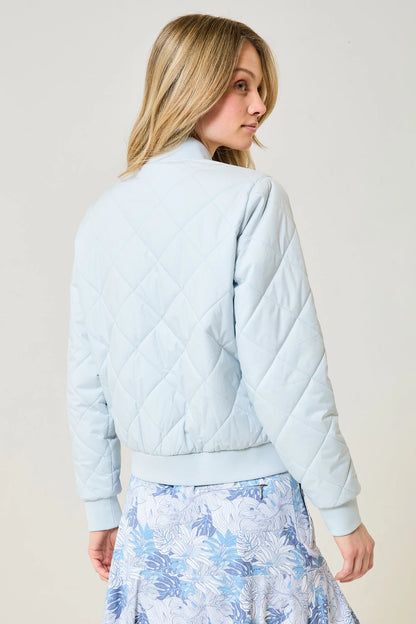 GG BLUE CRYSTAL COVE Quilted Bomber Jacket