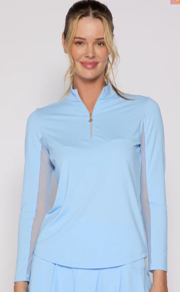 G Lifestyle Quarter Zip Sun Protection Long Sleeve Top (Multiple Colors)