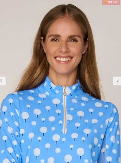 G Lifestyle FLOWER GARDEN Long Sleeve Quarter Zip in Top Tee it Up (Multiple Colors)