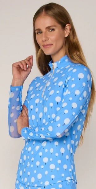 G Lifestyle FLOWER GARDEN Long Sleeve Quarter Zip in Top Tee it Up (Multiple Colors)