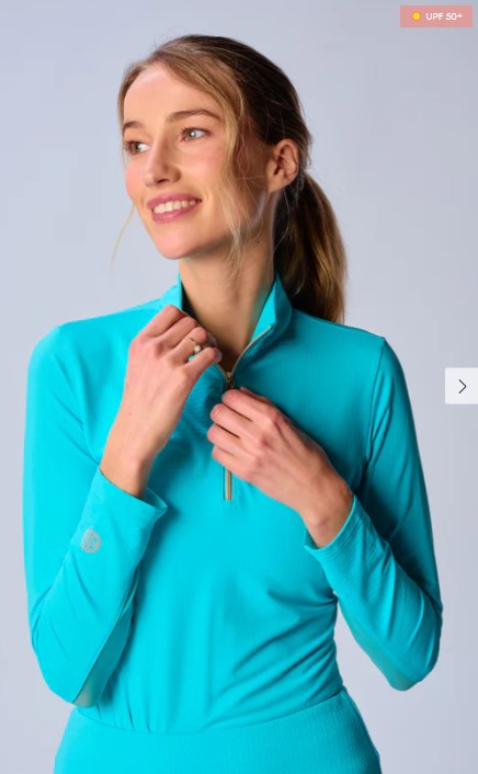 G Lifestyle Quarter Zip Sun Protection Long Sleeve Top (Multiple Colors)