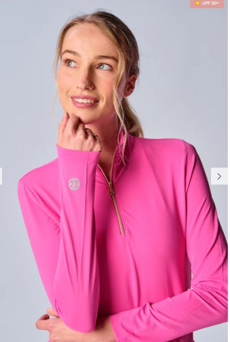 G Lifestyle Quarter Zip Sun Protection Long Sleeve Top (Multiple Colors)