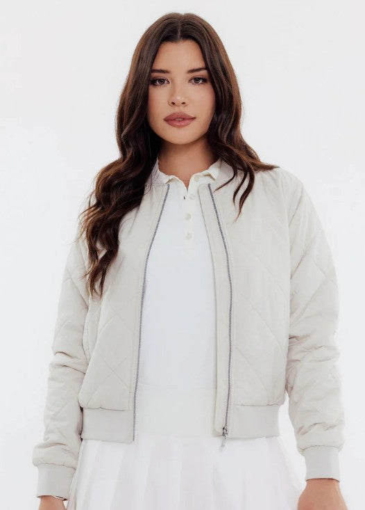 GG BLUE ROSEWOOD Quilted Bomber Jacket