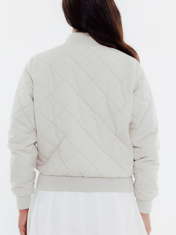 GG BLUE ROSEWOOD Quilted Bomber Jacket
