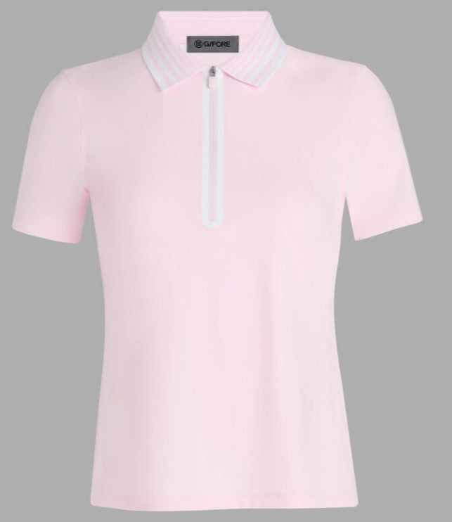 G/FORE APPAREL SILKY TECH NYLON QUARTER ZIP SHORT SLEEVE POLO