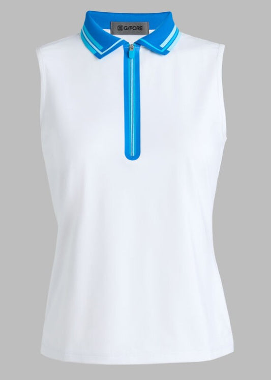 G/FORE APPAREL RIB COLLAR TECH PIQUÉ SLEEVELESS POLO