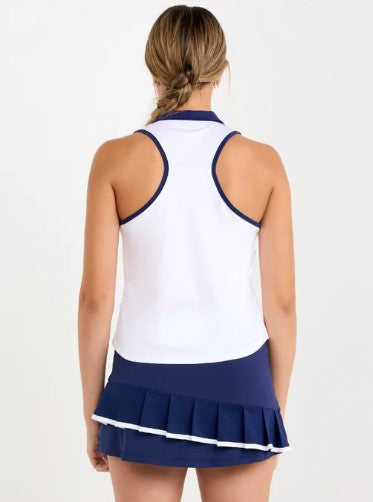 Sofibella Aurora Sky Sleeveless Racerback Polo