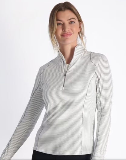 ZERO RESTRICTION RENAE LONG SLEEVE ZIP MOCK (MULTIPLE COLORS)