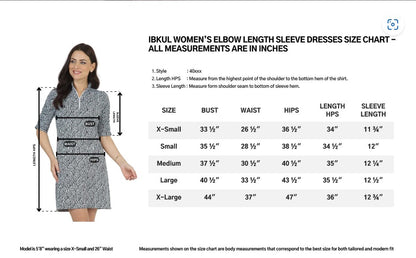 IBKUL Naomi Print Ruched Elbow Length Sleeve Dress (Multiple Colors)
