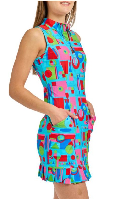 Tzu Tzu Shiloh GEO Sleeveless Dress