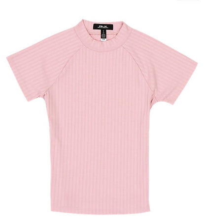 Ralph Lauren RLX SHORT-SLEEVE DROP NEEDLE RIB KINT MOCK NECK T-SHIRT (Multiple Colors)