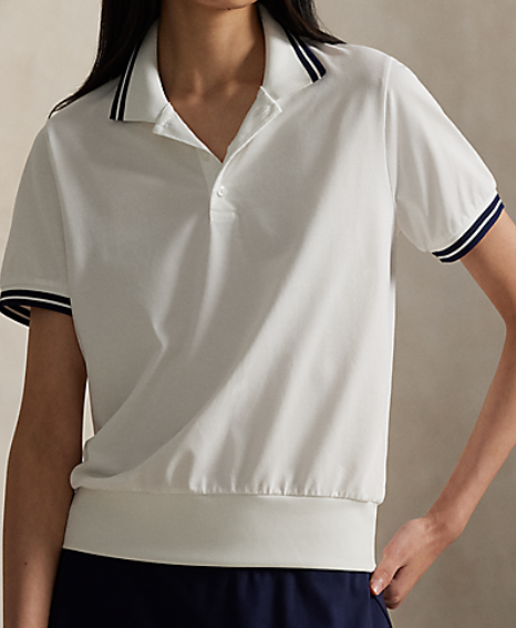 Ralph Lauren RLX SHORT-SLEEVE TOUR PIQUE VAL POLO W/ TIPPING AND BLOUSON AT HEM (Multiple Colors)