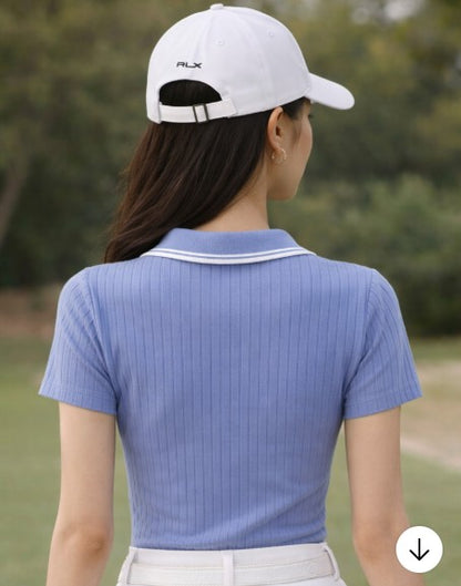 Ralph Lauren RLX Rib-Knit Short-Sleeve Sweater