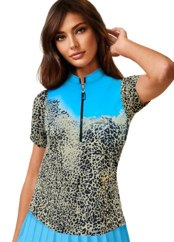 Jamie Sadock SHORT SLEEVE TOP LEOPARD-148